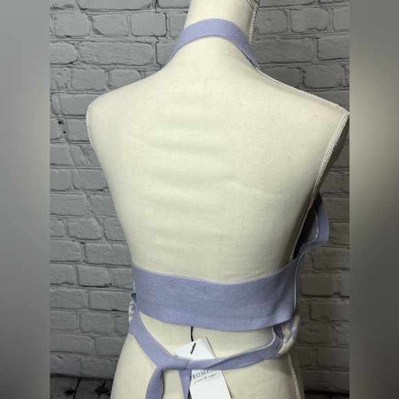 NWT promesa purple houndstooth knit halter top size large - Picture 2 of 9